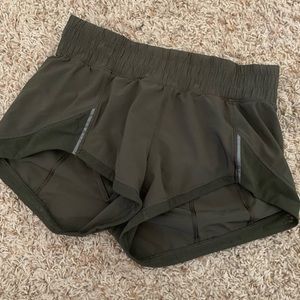 Olive Green Lululemon Running Shorts